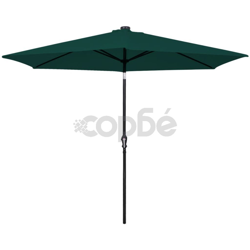 LED конзолен чадър, 3 м, зелен