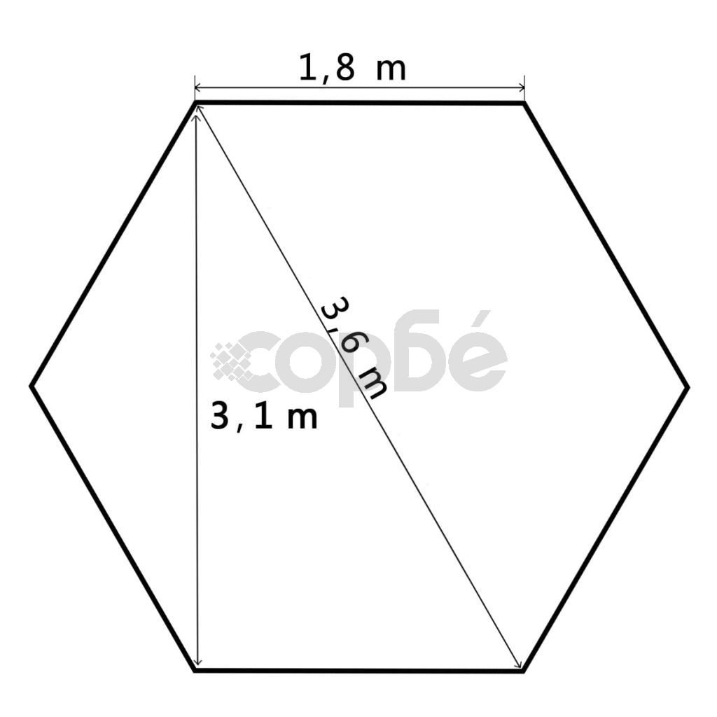 Шестоъгълна pop-up сгъваема шатра, тъмносиня, 3,6x3,1 м