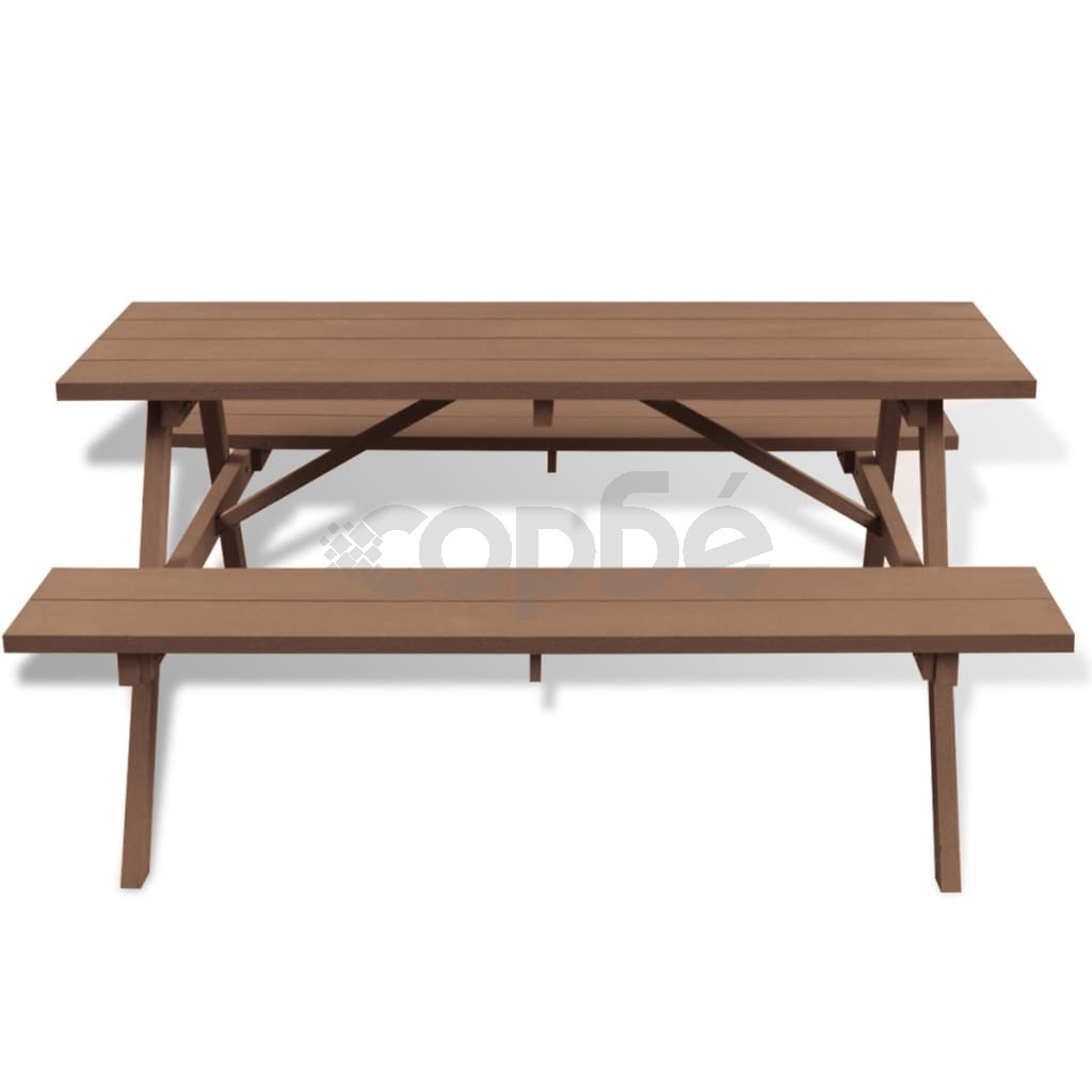 Пикник маса с пейки, кафява, 150x139x72,5 см, WPC