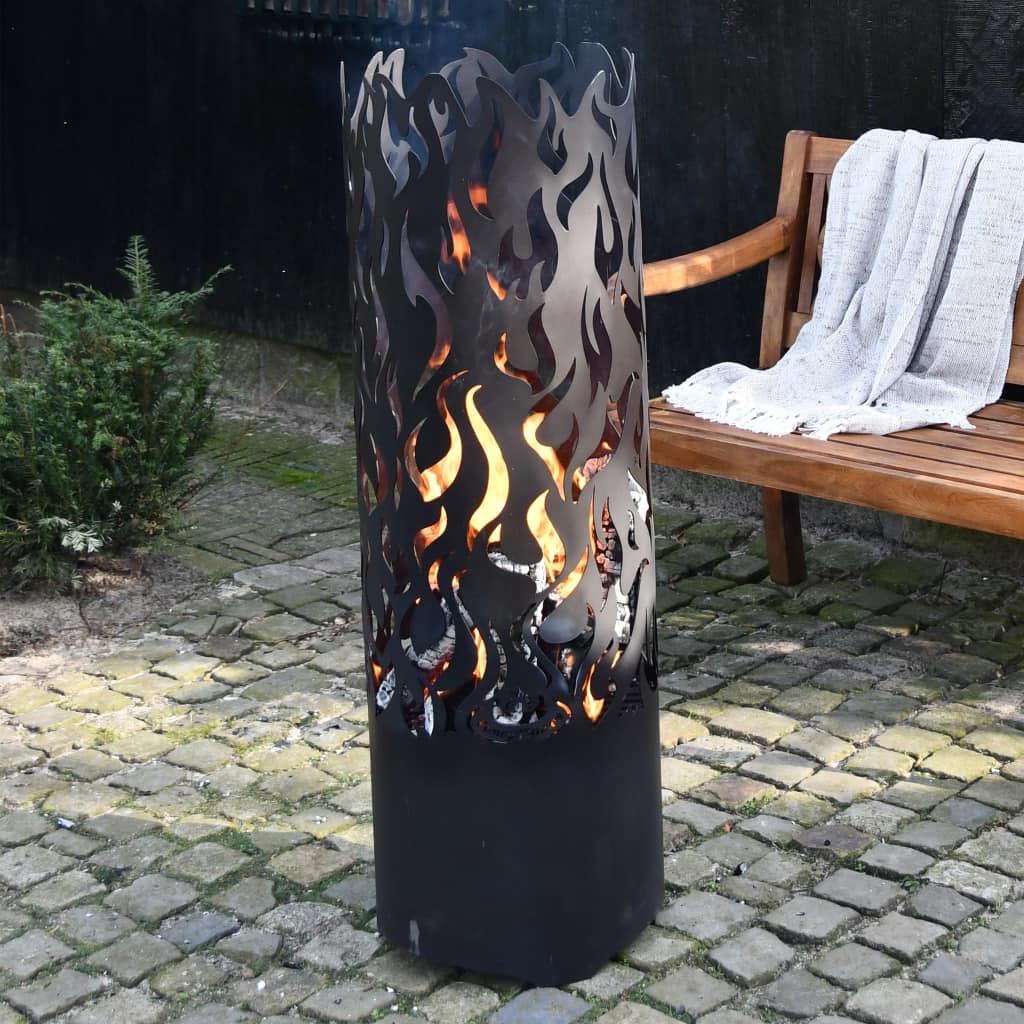 Esschert Design Огнище Flames, въглеродна стомана, черно, FF408