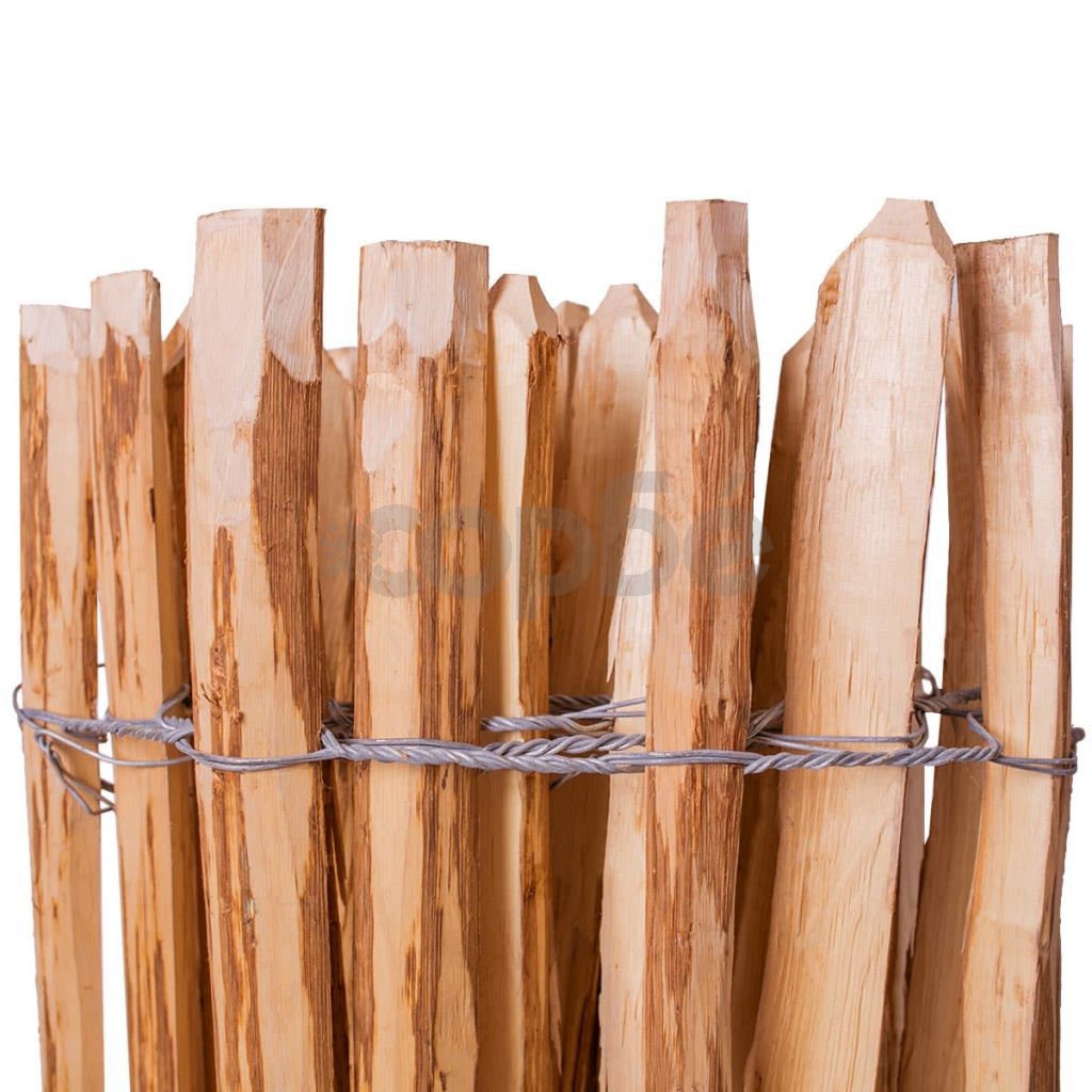 Дървена ограда от колчета, лешниково дърво, 60x500 см