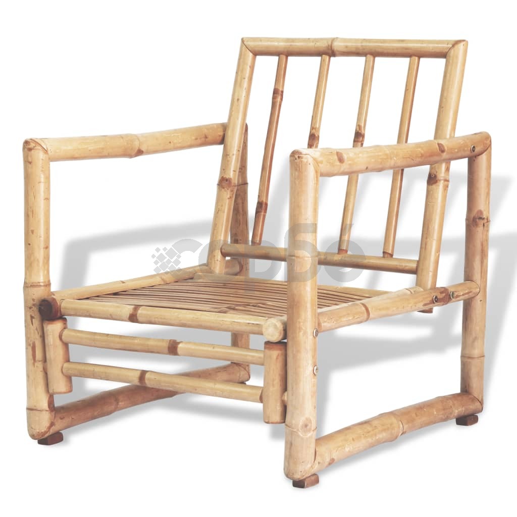 Градински столове с възглавници, 2 бр, полиратан, бамбук