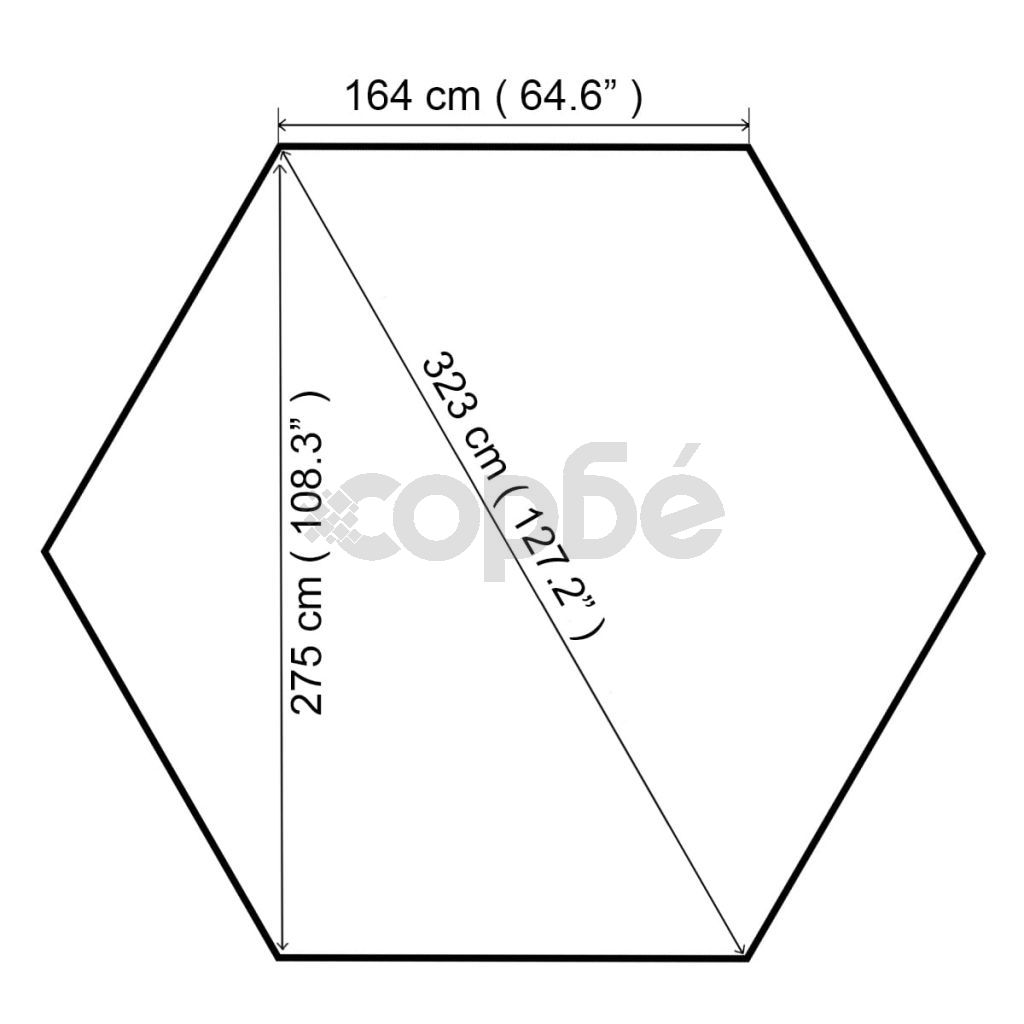 Градинска шатра тип беседка, шестоъгълна, бежова, 323x265 см