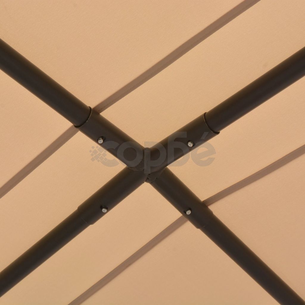Шатра / беседка, с покрив, 3x3 м, стомана, бежова