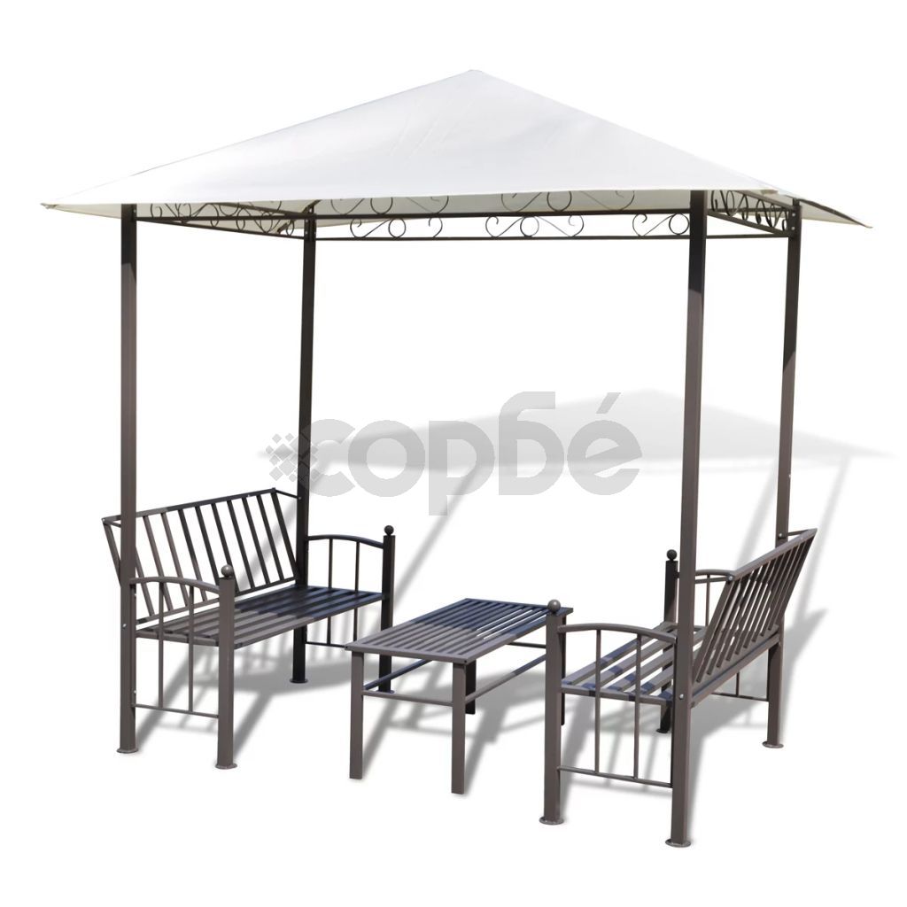 Градинска шатра с маса и пейки, 2,5 x 1,5 x 2,4 м