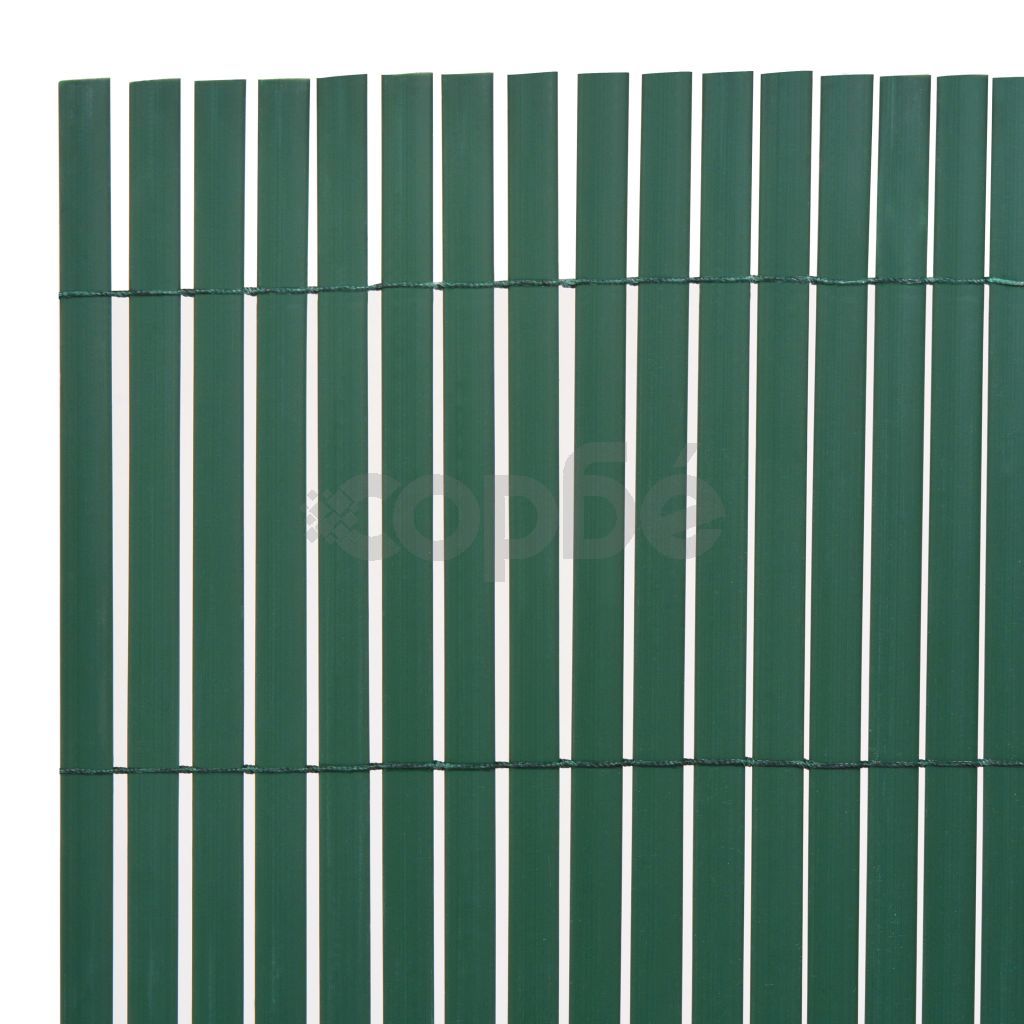 Двустранна градинска ограда, PVC, 90x300 см, зелена