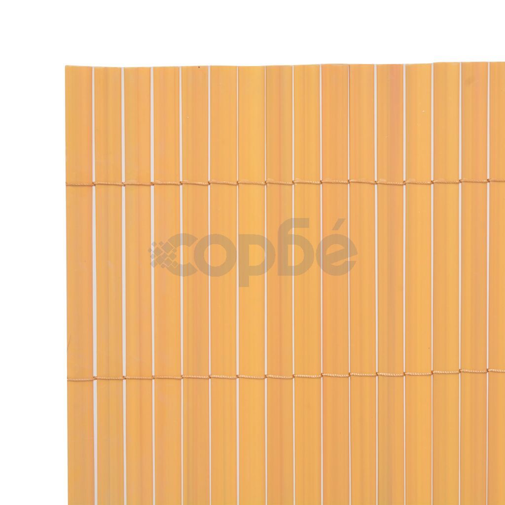 Двустранна градинска ограда, PVC, 90x300 см, жълта