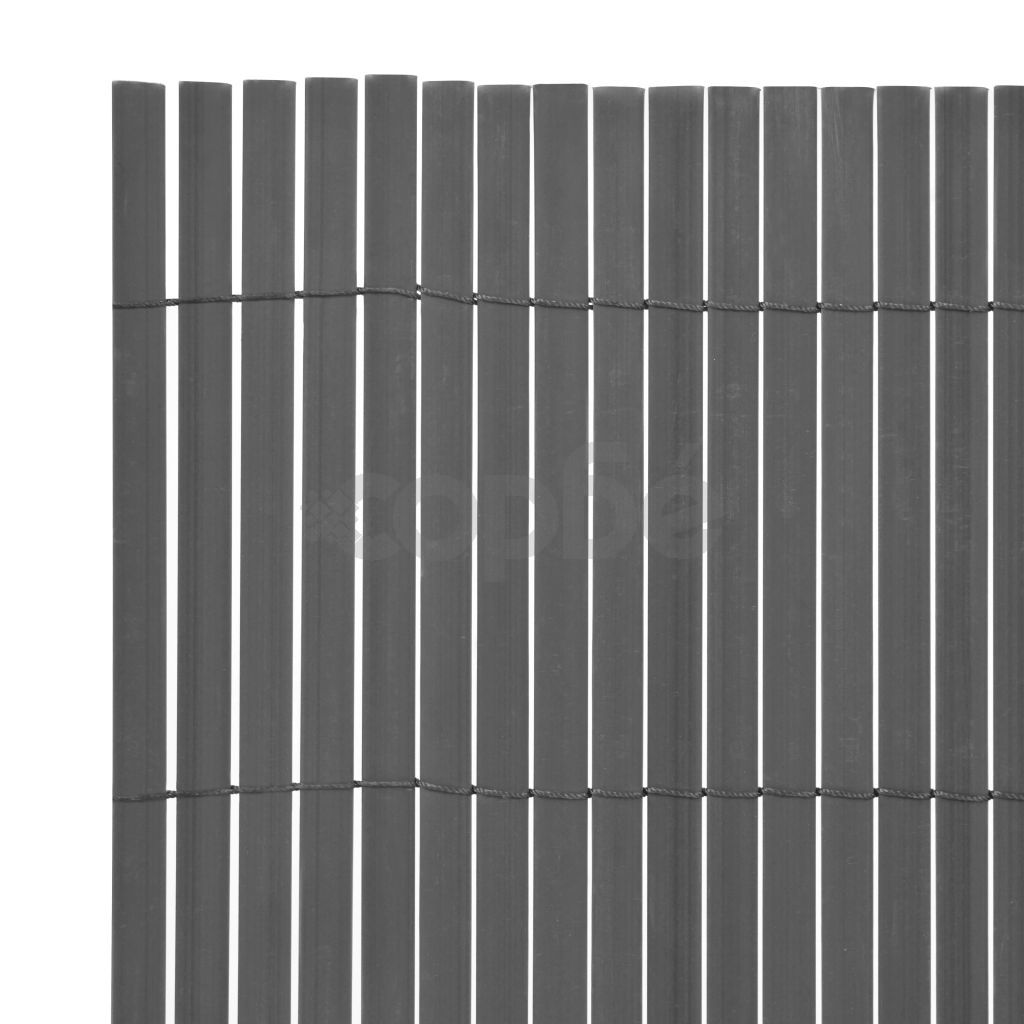 Двустранна градинска ограда, PVC, 90x300 см, сива