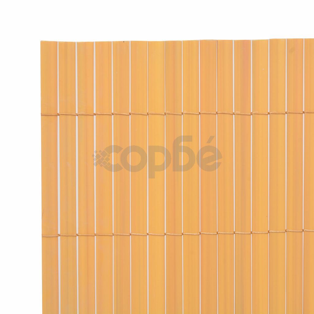 Двустранна градинска ограда, PVC, 90x500 см, жълта