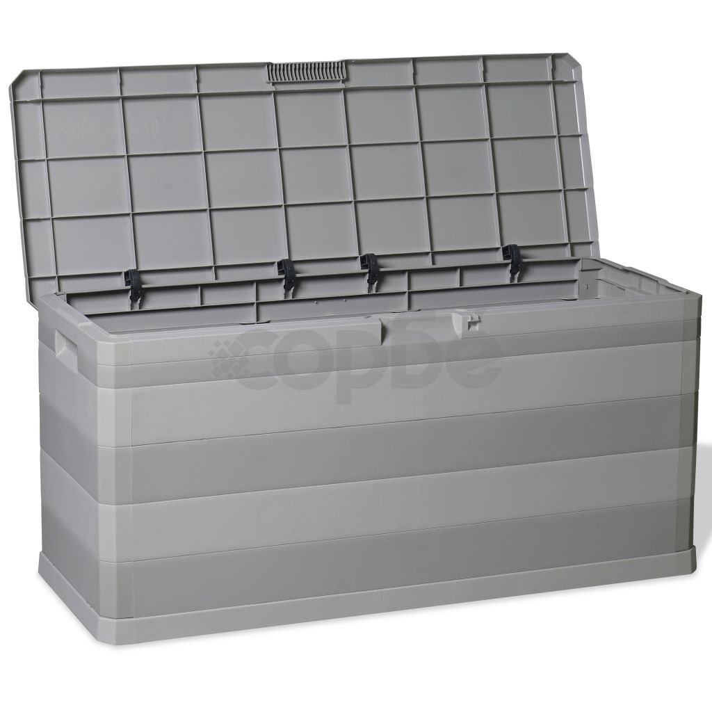 Градинска кутия за съхранение, сива, 117x45x56 см