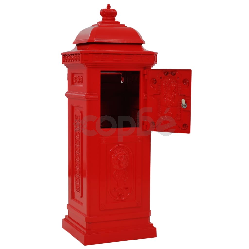 Алуминиева пощенска кутия стълб винтидж стил неръждаема червена