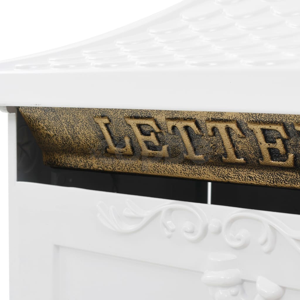 Алуминиева пощенска кутия на стойка винтидж неръждаема бяла