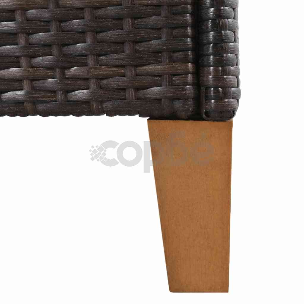 Външни столове с възглавници, 2 бр, полиратан, кафяви
