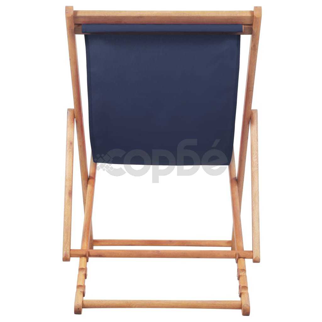 Сгъваем плажен стол, текстил и дървена рамка, син