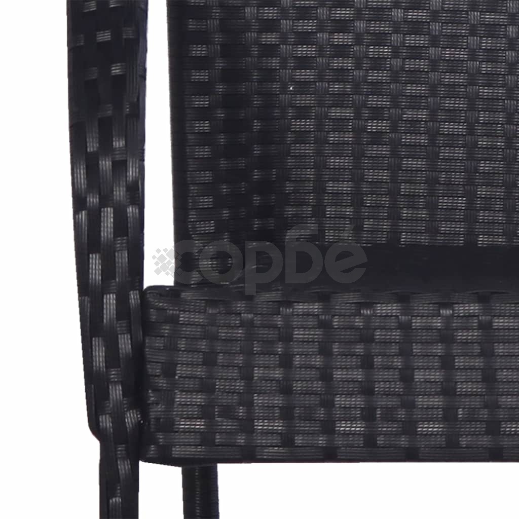 Стифиращи външни столове, 2 бр, полиратан, черни