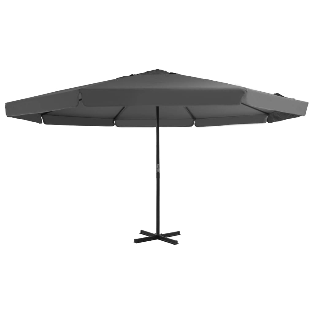 Градински чадър с алуминиев прът, 500 см, антрацит