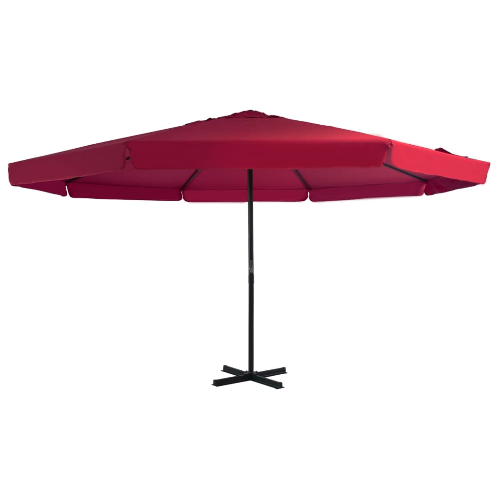 Градински чадър с алуминиев прът, 500 см, бордо