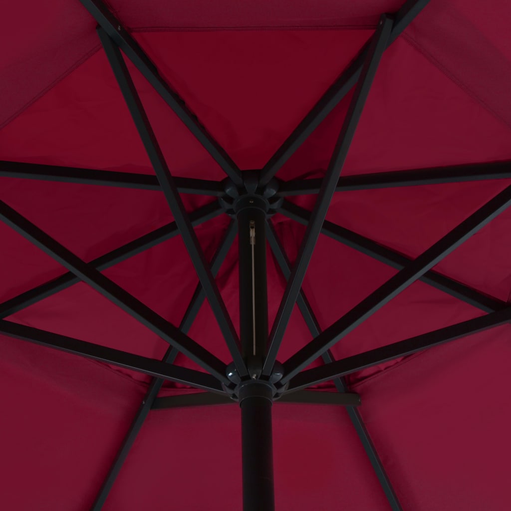 Градински чадър с алуминиев прът, 500 см, бордо