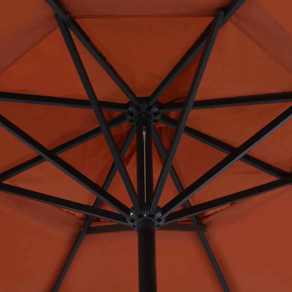 Градински чадър с алуминиев прът, 500 см, теракота