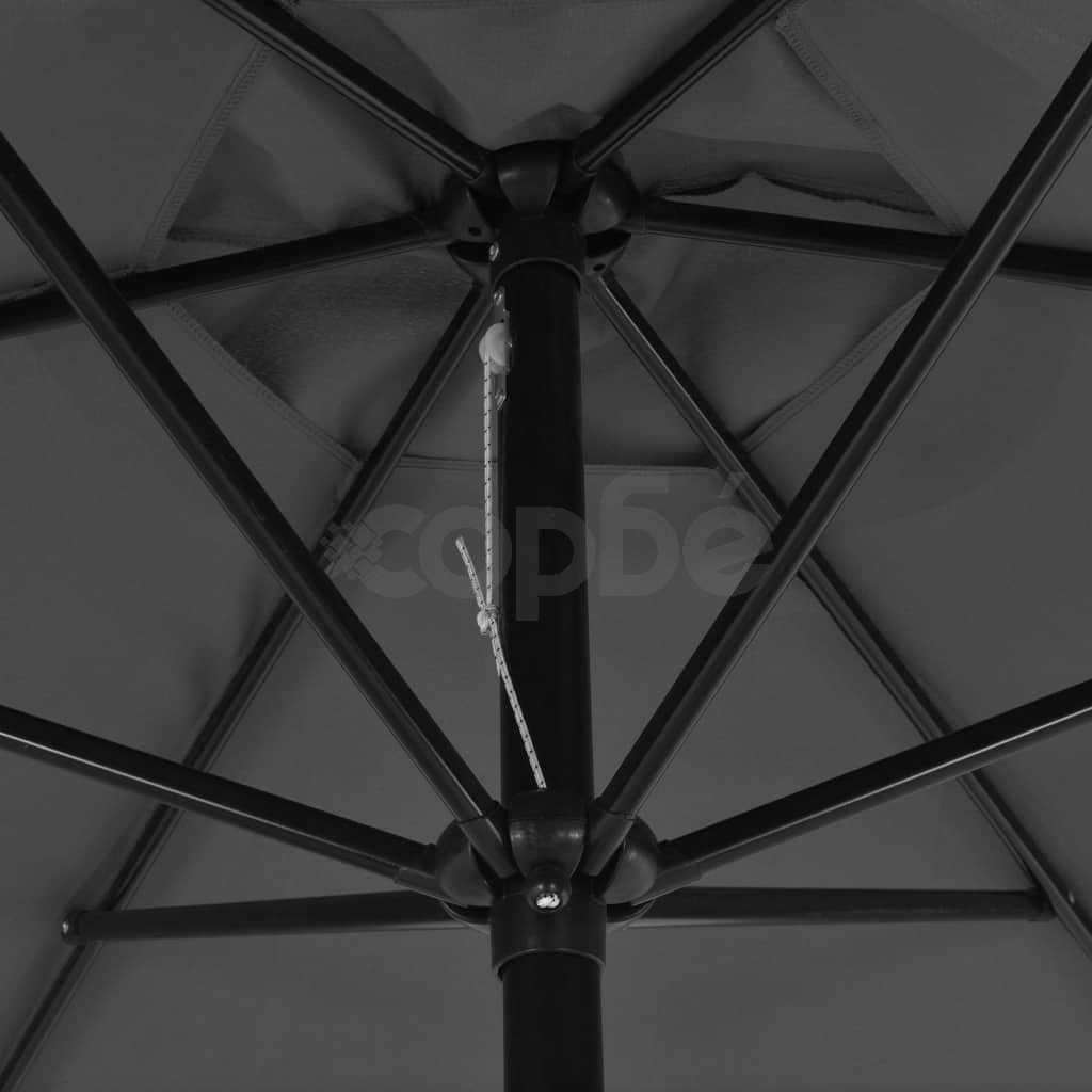Градински чадър с метален прът, 300 см, антрацит