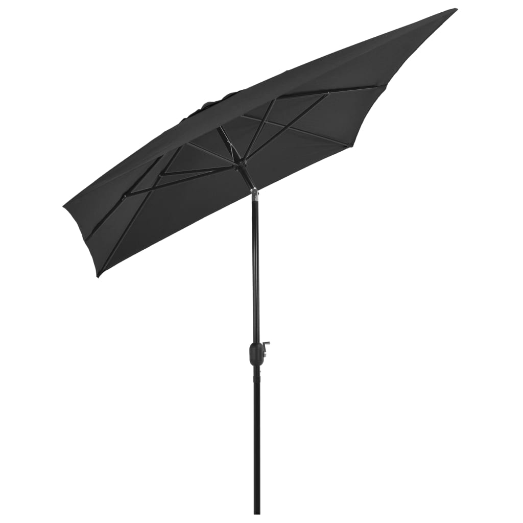 Градински чадър с метален прът, 300x200 см, антрацит