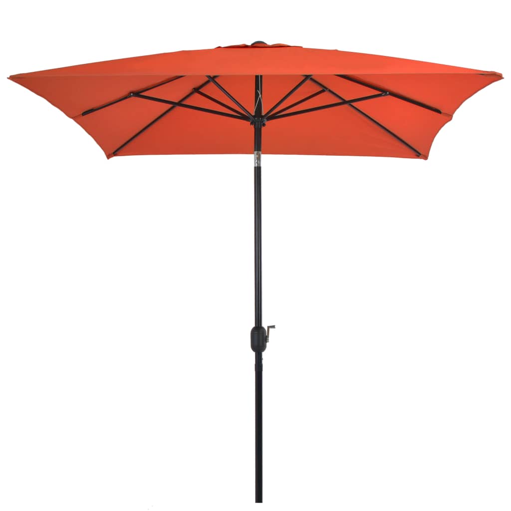 Градински чадър с метален прът, 300x200 см, теракота