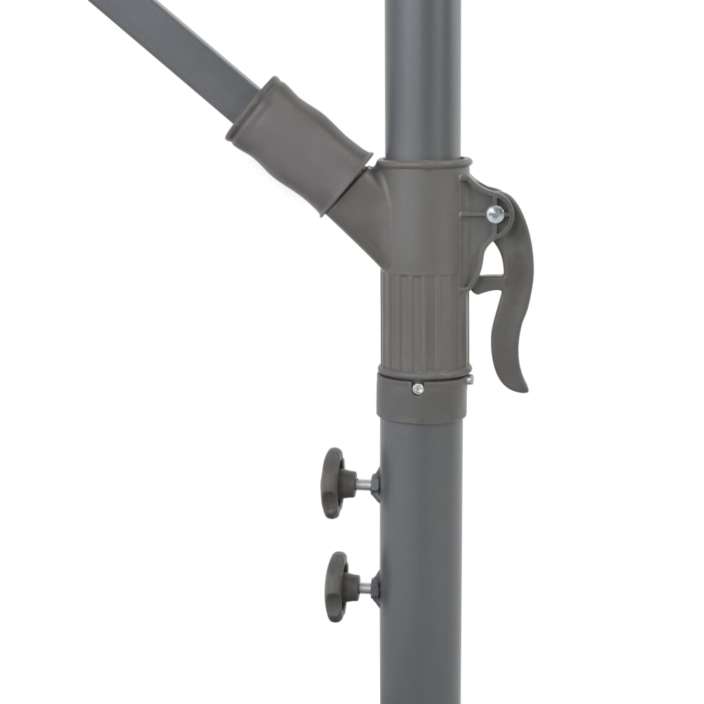 Градински чадър с LED осветление метален прът 350 см антрацит