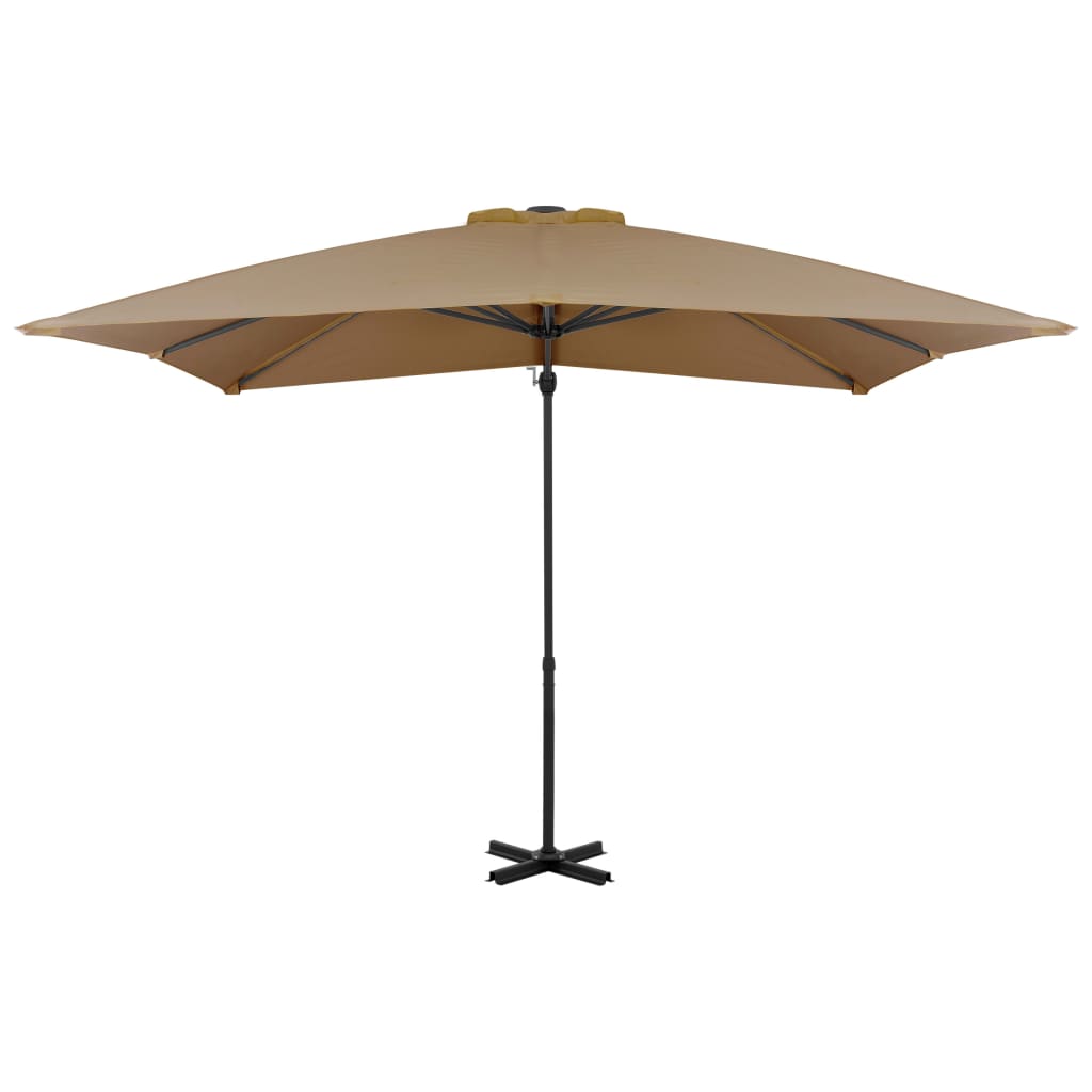 Градински чадър чупещо рамо с алуминиев прът 250x250 см таупе