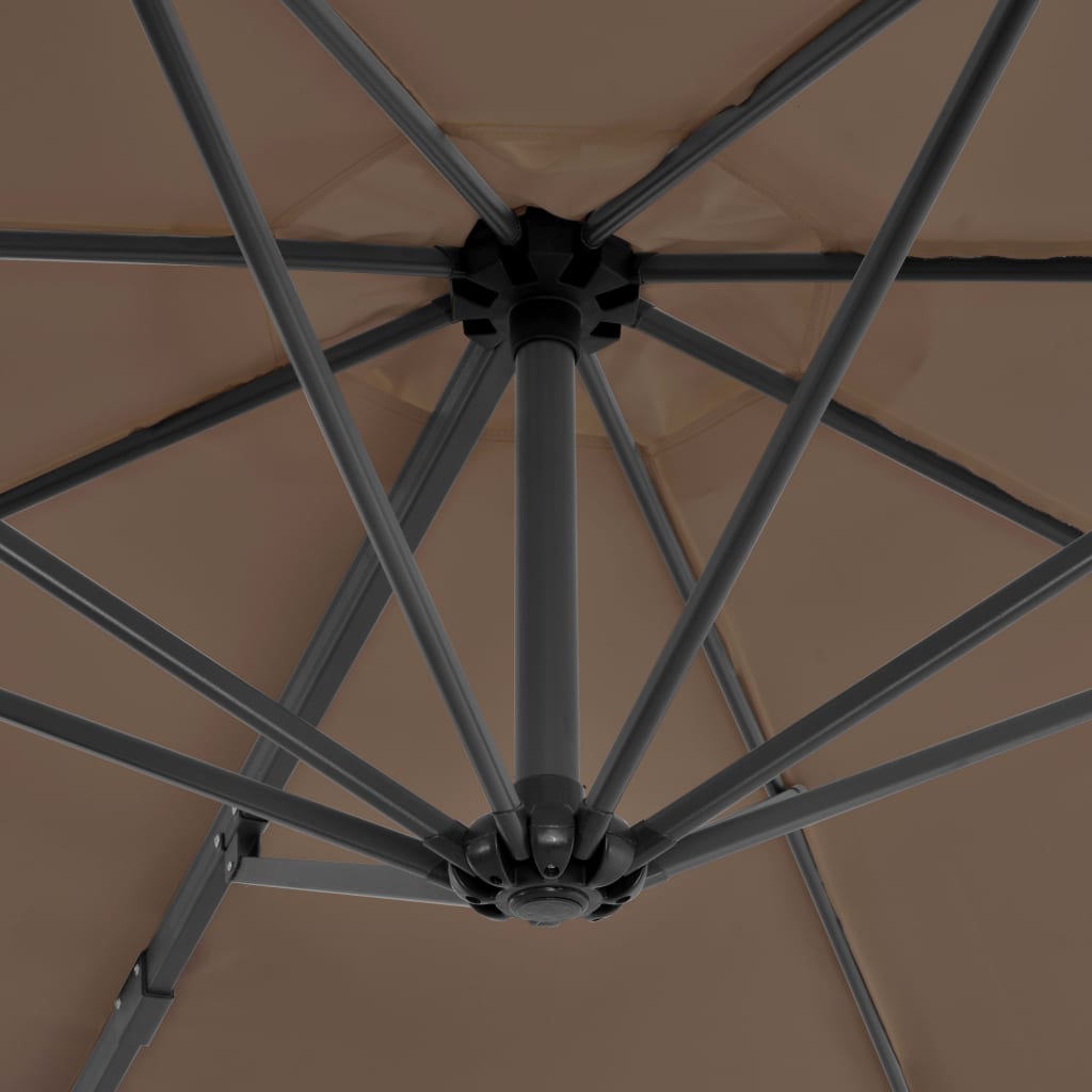 Градински чадър с чупещо рамо и алуминиев прът, 300 см, таупе