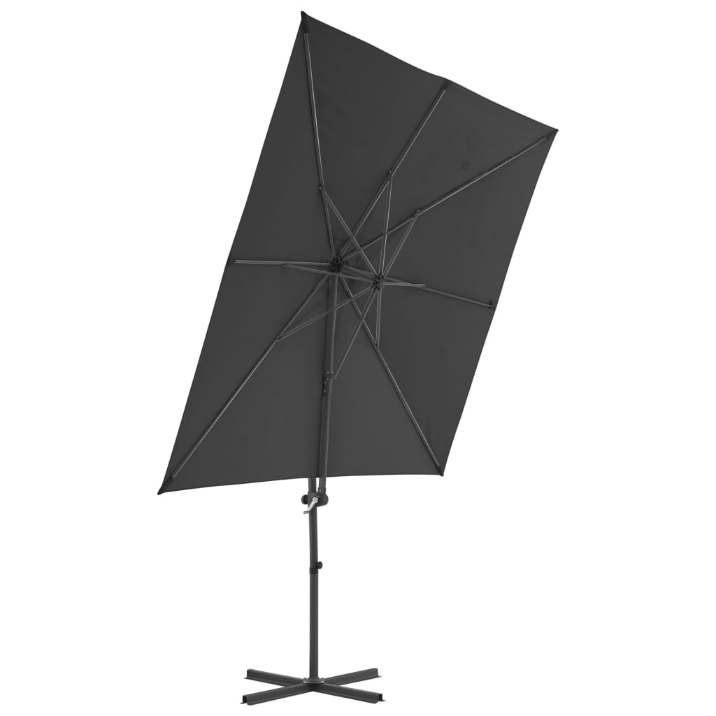 Градински чадър чупещо рамо стоманен прът 250x250 см антрацит 
