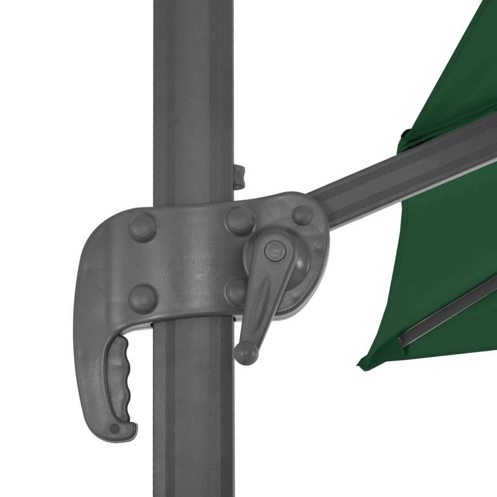 Градински чадър чупещо рамо с алуминиев прът 400x300 см зелен