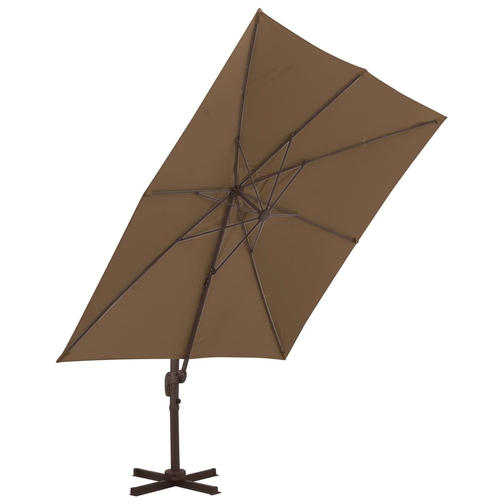 Градински чадър чупещо рамо с алуминиев прът 300x300 см таупе