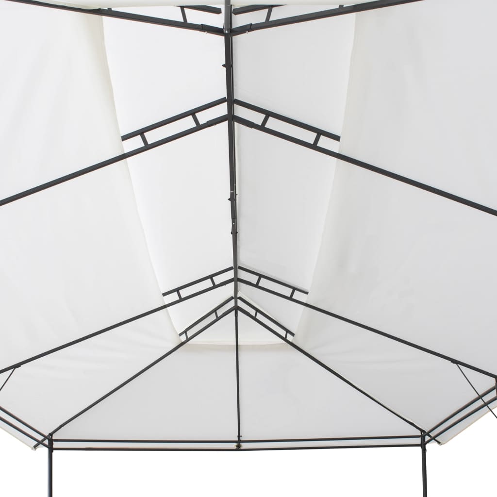 Градинска шатра със завеси, 600x298x270 см, бяла