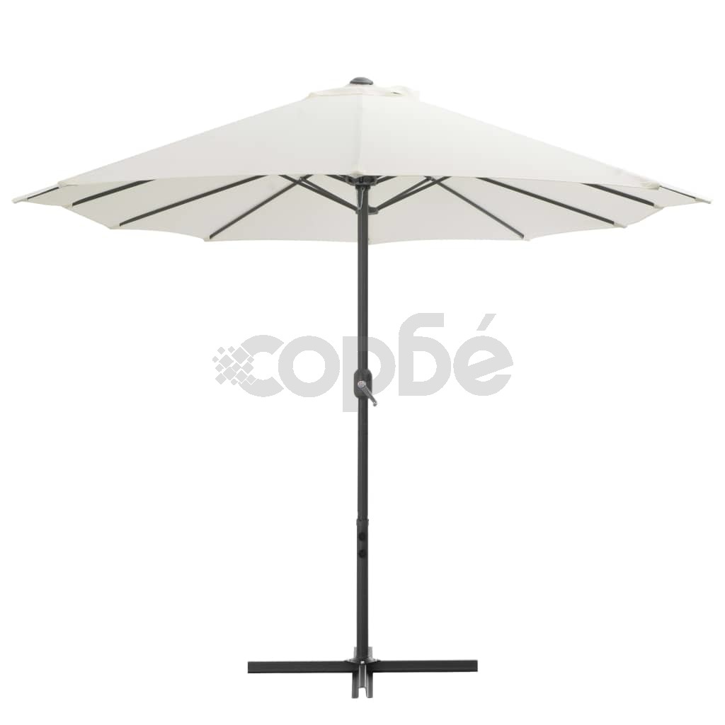 Градински чадър с алуминиев прът, 460x270 см, пясъчен