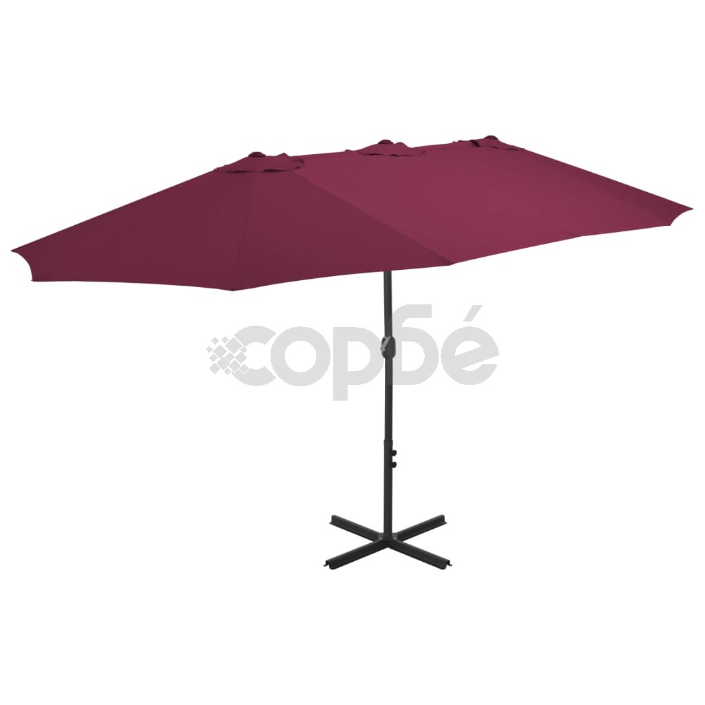 Градински чадър с алуминиев прът, 460x270 см, бордо