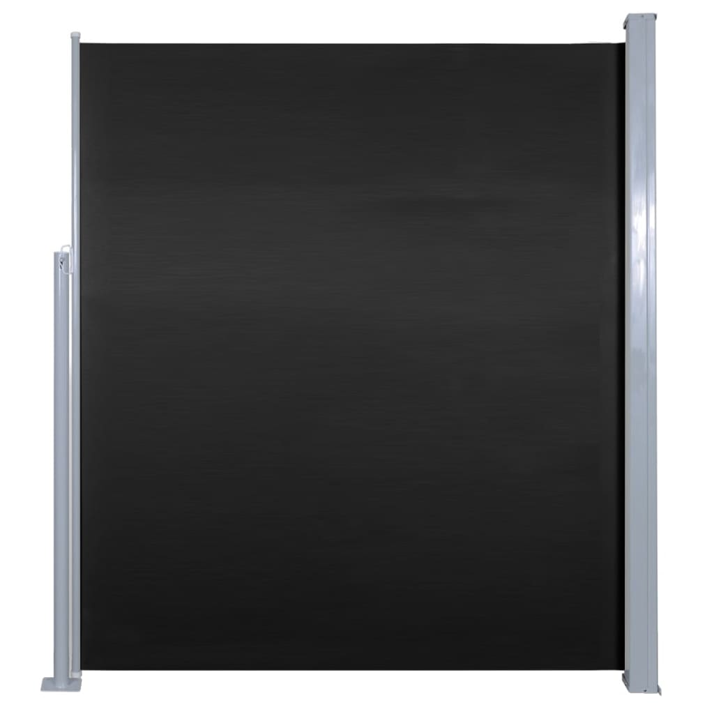 Прибираща се странична тента, 160x500 см, черна