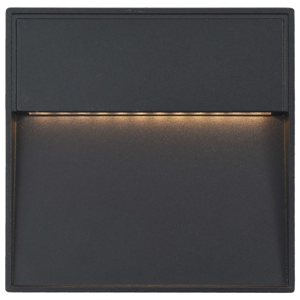 Фасадни LED аплици, 2 бр, 3 W, черни, квадратни