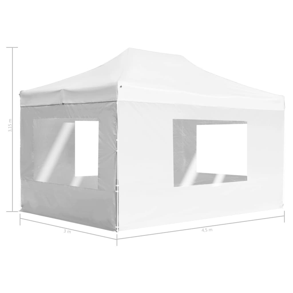Професионална сгъваема шатра + стени алуминий 4,5х3 м бяла