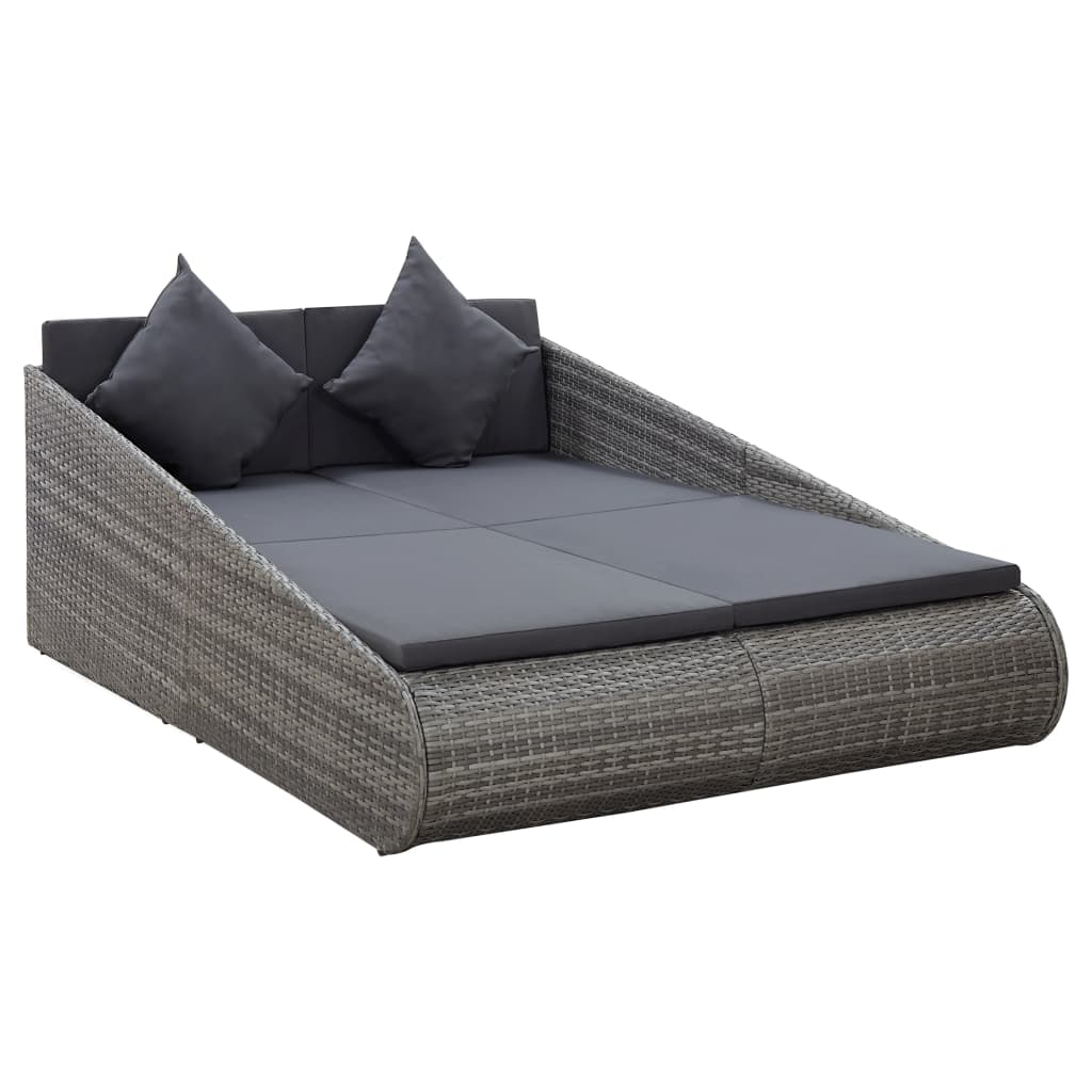 Градинско легло, сиво, 200x139 см, полиратан
