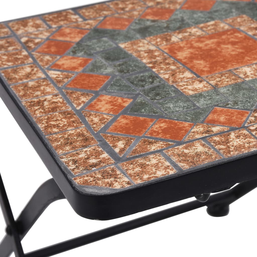 Мозаечни бистро столове, 2 бр, оранжеви/сиви