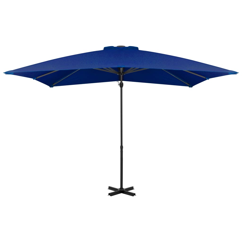 Градински чадър чупещо рамо и алуминиев прът лазурен 250x250 см