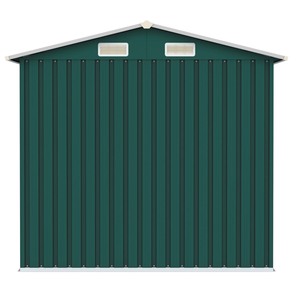 Градинска барака, зелена, 205x129x183 см, поцинкована стомана 