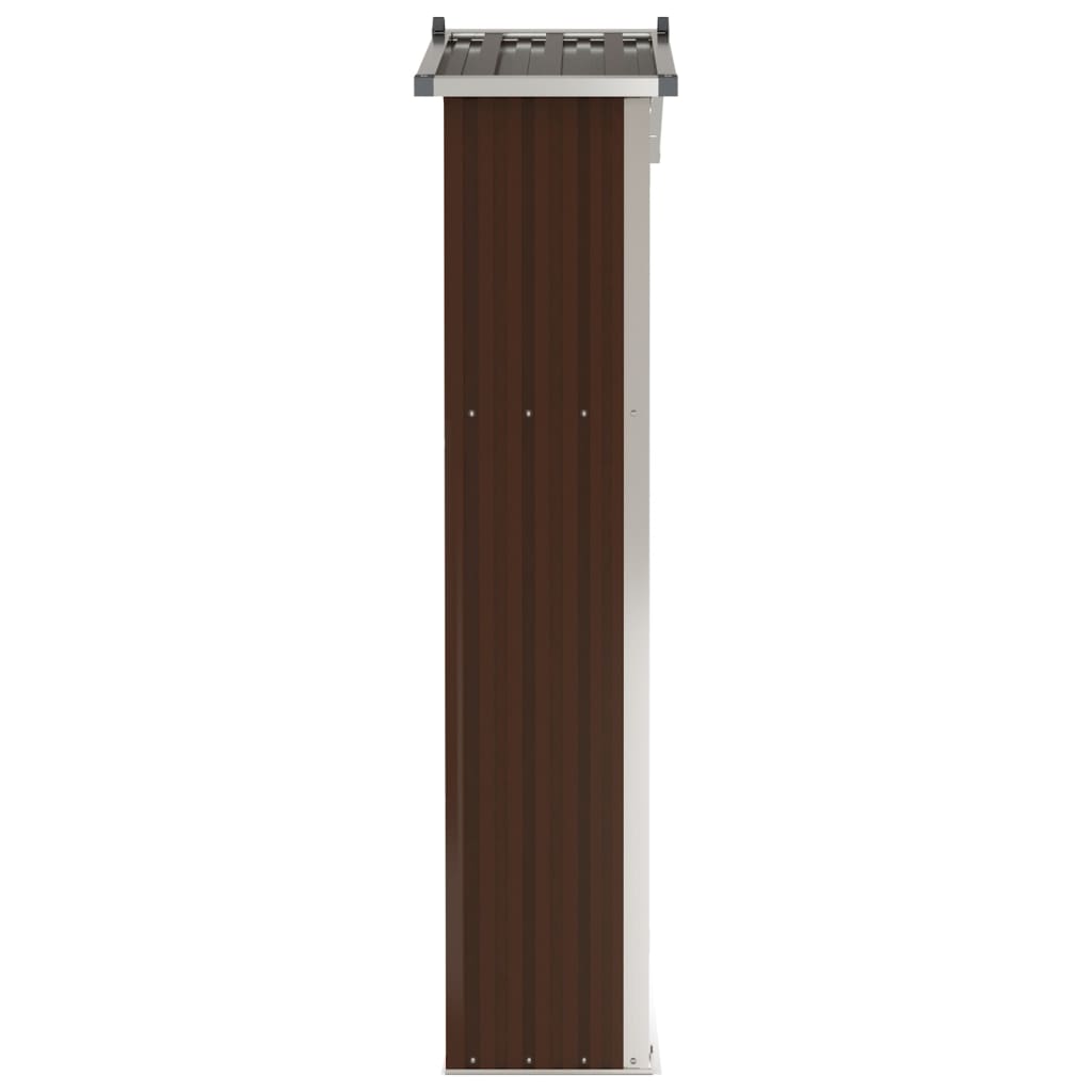 Градинска барака, кафява, 107,5x46x183 см, поцинкована стомана