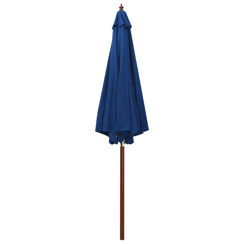 Чадър с дървен прът, 300x258 см, син