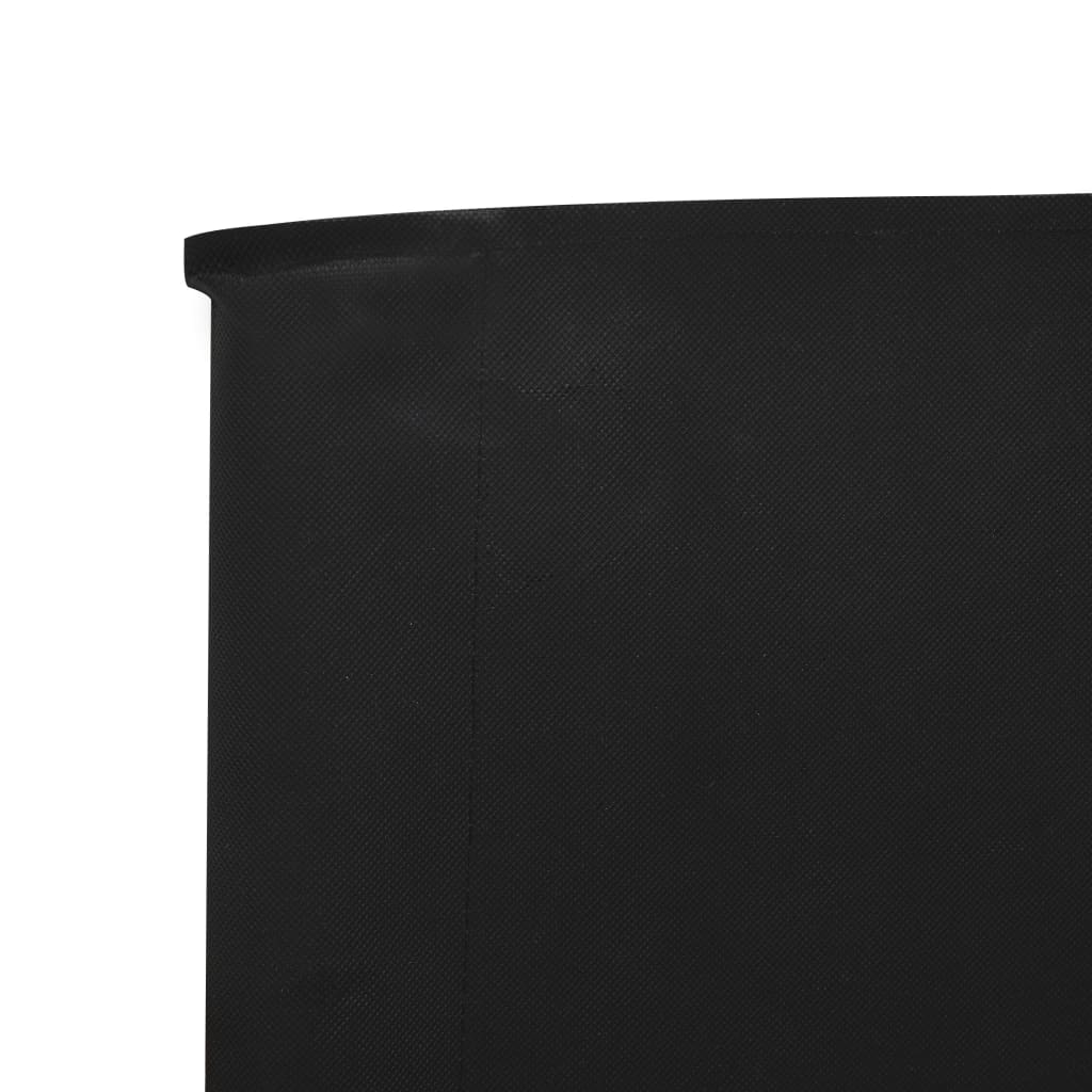 Параван против вятър от 6 панела, текстил, 800x120 см, черен