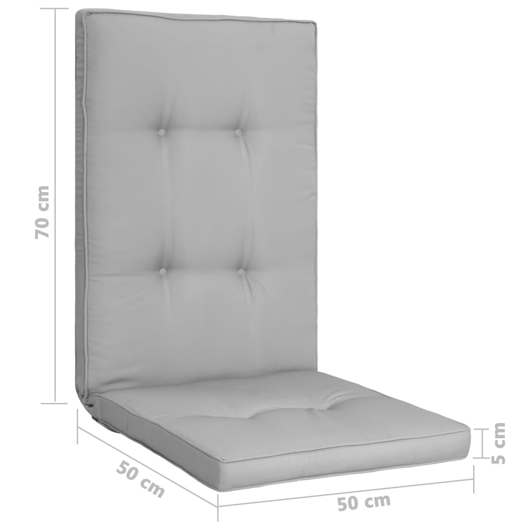 Възглавници за градински столове, 4 бр, сиви, 120x50x5 см