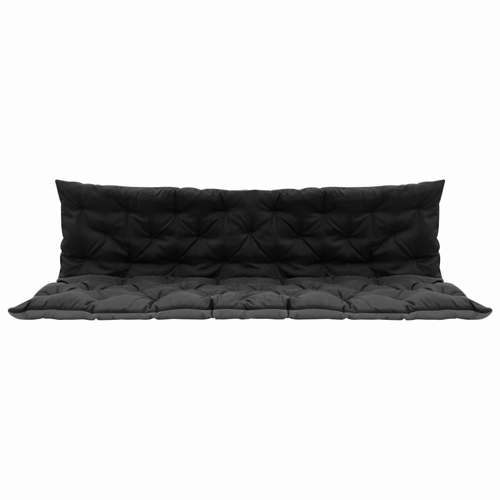 Възглавница за градинска люлка, черно и сиво, 200 см, текстил 