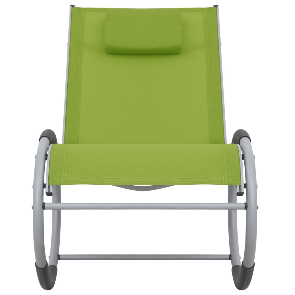 Градински люлеещ се стол, зелен, textilene