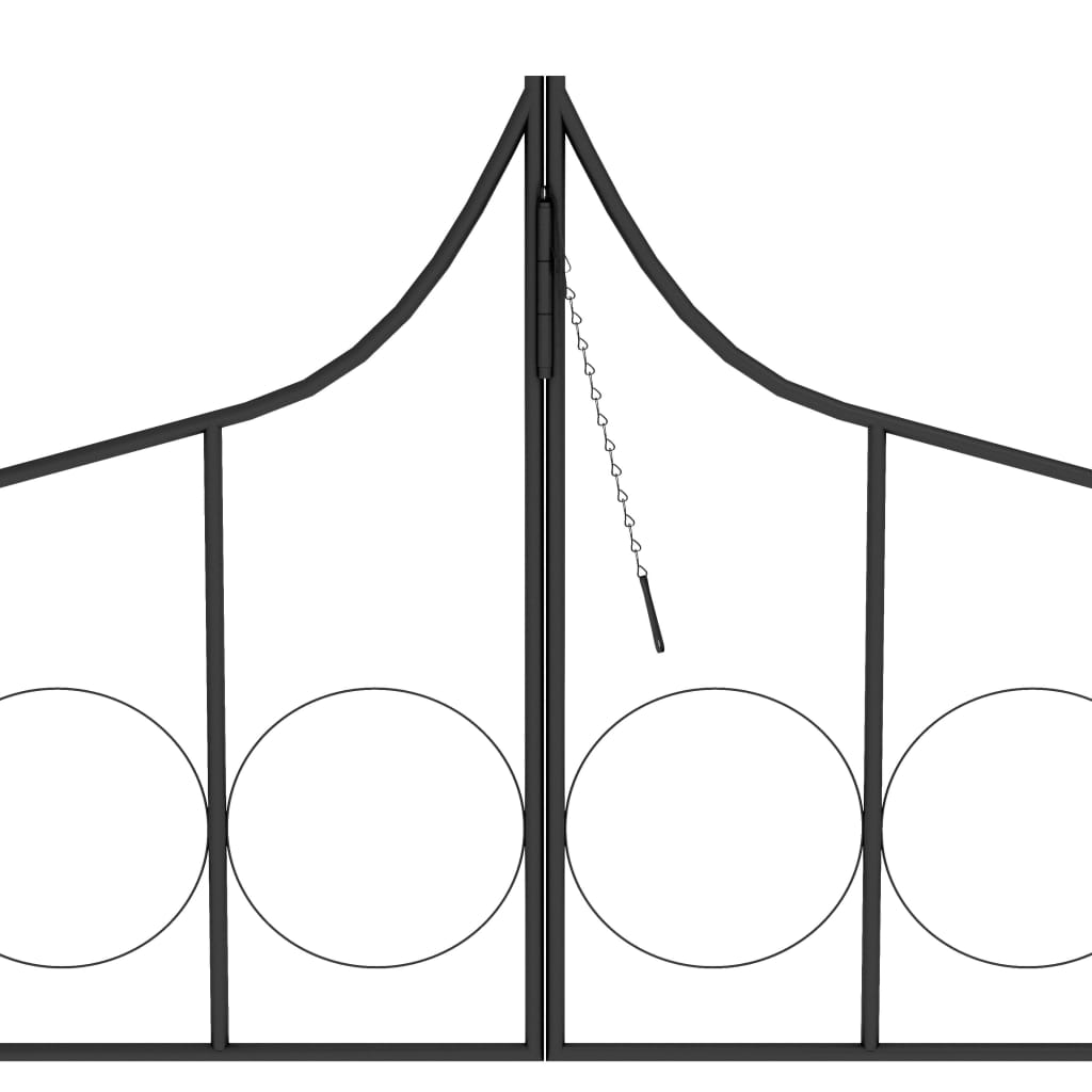 Градинска арка с порта, черна, 138x40x238 см, желязо 