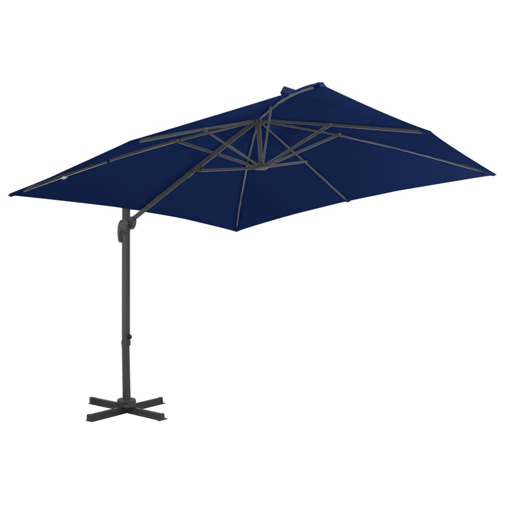 Градински чадър чупещо рамо с алуминиев прът 3x3 м морскосин